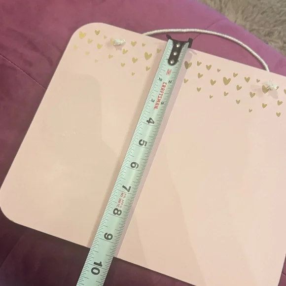 Pink Hanging Sign Gold Hearts Collage Board photo display sticky notes office - Picture 8 of 9